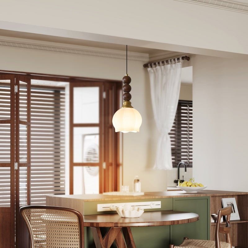 Pendant Light Dark Walnut Gold - SIGNUM | Elegant Style