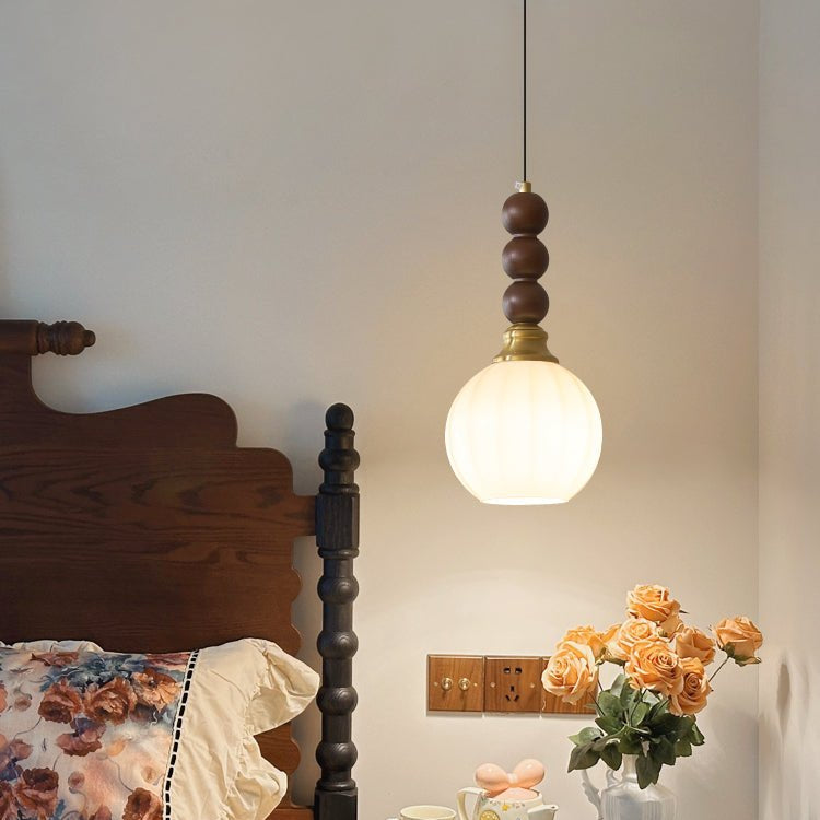Pendant Light Dark Walnut Gold - SIGNUM | Elegant Style