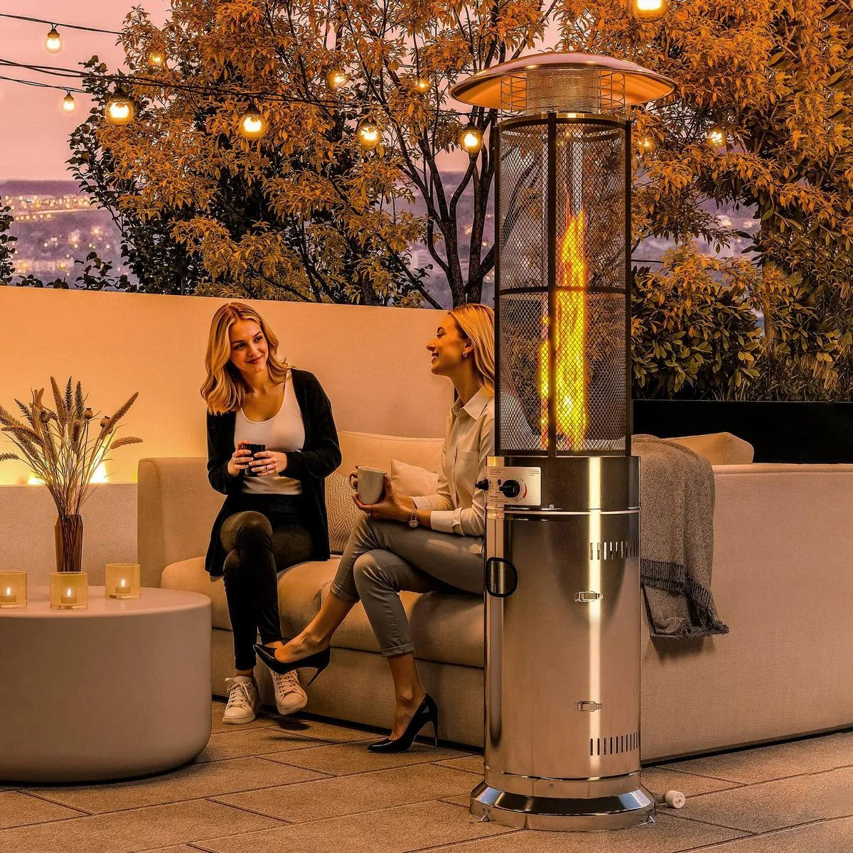 Adjustable Heat Gas Patio Heater 11kW Outdoor Freestanding Heater