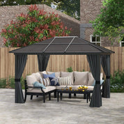 Octagonal Garden Gazebo, 8-Sided, 6.8×5 m, White Heavy Duty Metal Frame Outdoor Marquee Party & Wedding Canopy