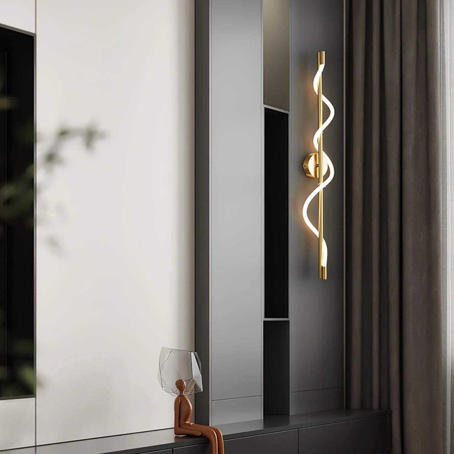Valentina Modern Flexible Curve Metal Wall Light Living Room Bedroom