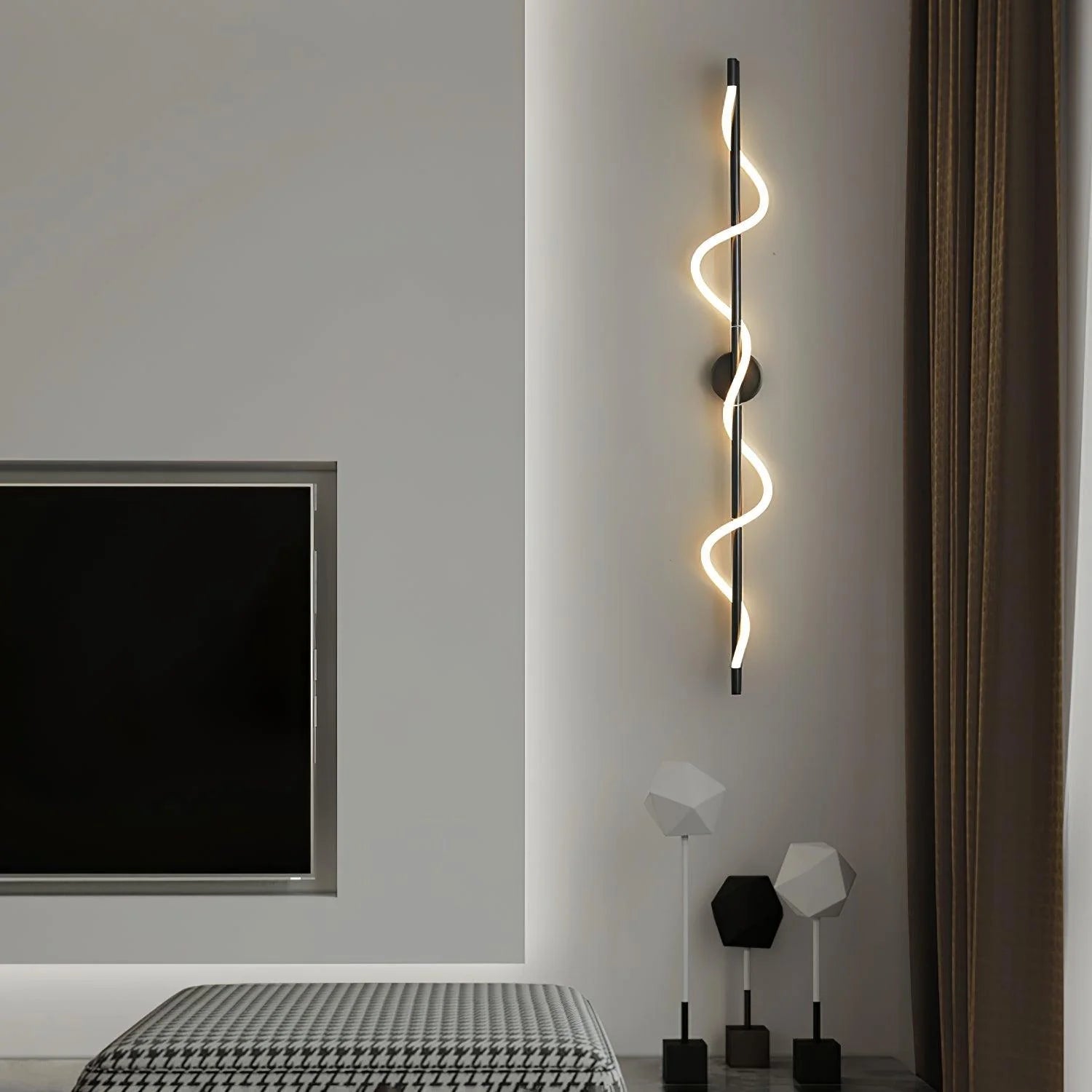 Valentina Modern Flexible Curve Metal Wall Light Living Room Bedroom