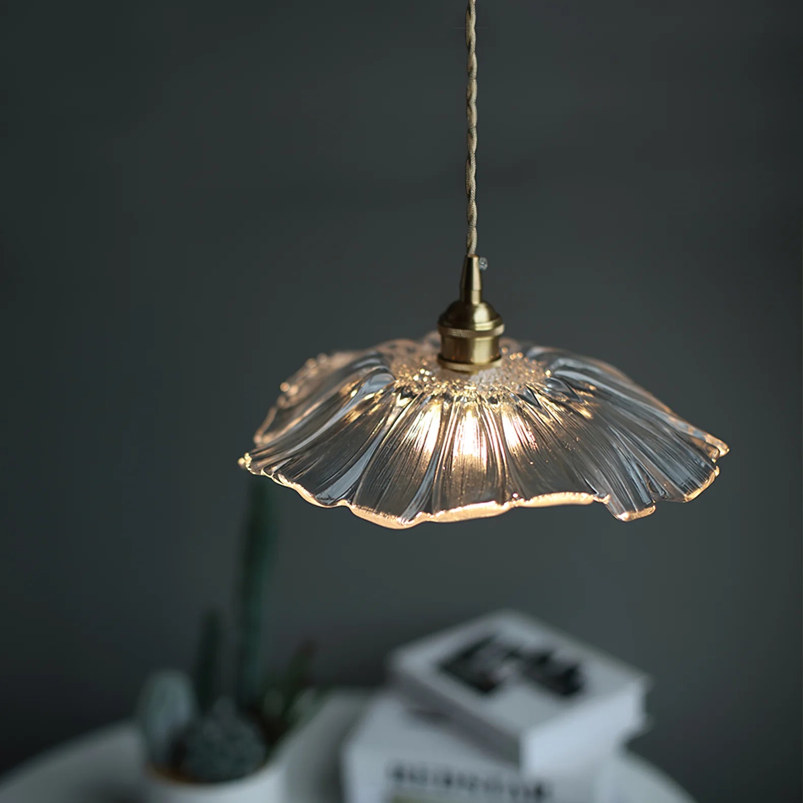 Carins Modern Flower Glass Hanging Pendant Light Dining Room