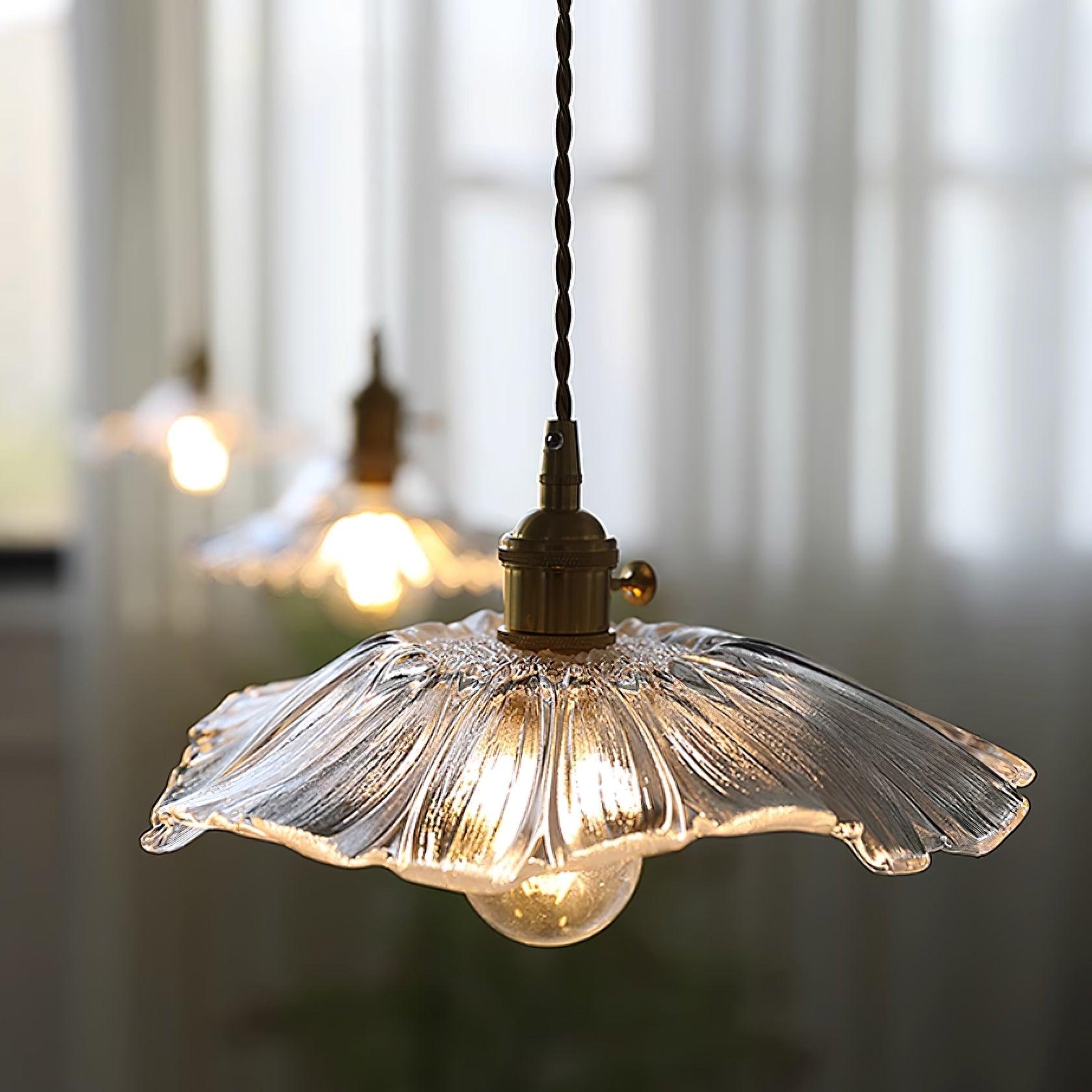 Pendant Light Flower Glass Copper - SONUSX | Elegant