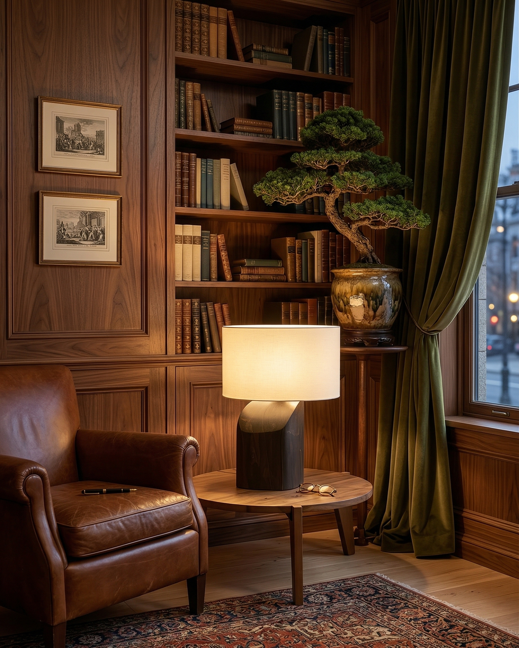 KALLE designer table lamp shown on a bedside table in a modern bedroom — DecoHarmonie