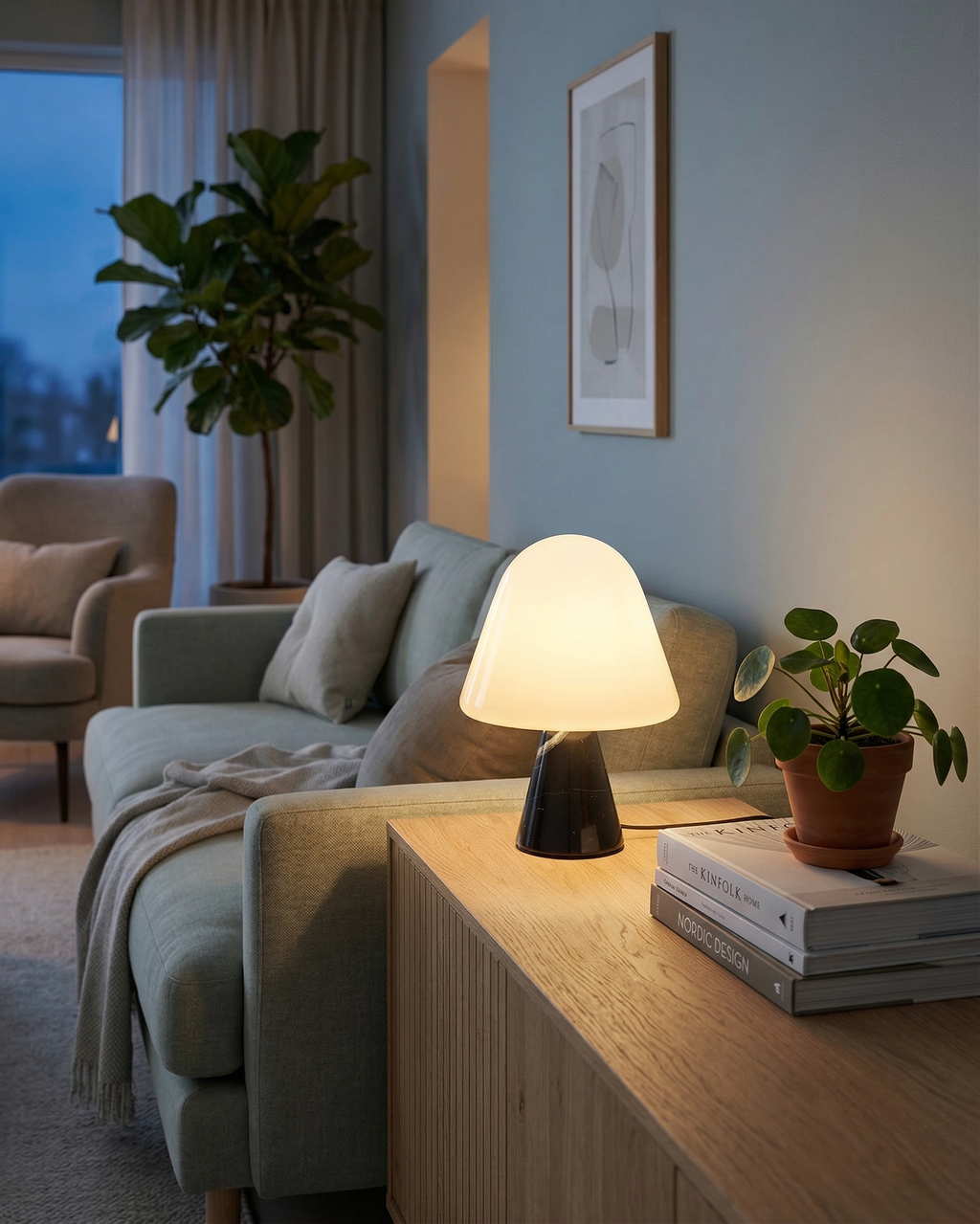 NOKA designer table lamp displayed on a designer desk in a Sydney home — DecoHarmonie