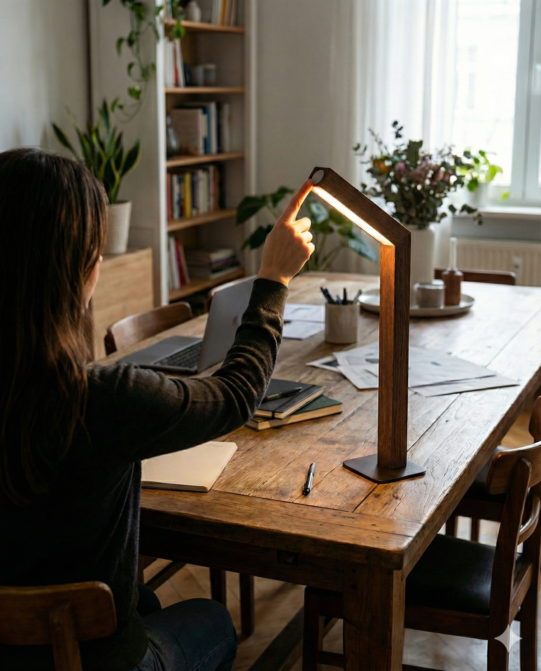 WOODI cordless designer table lamp displayed on a designer desk in a Sydney home — DecoHarmonie