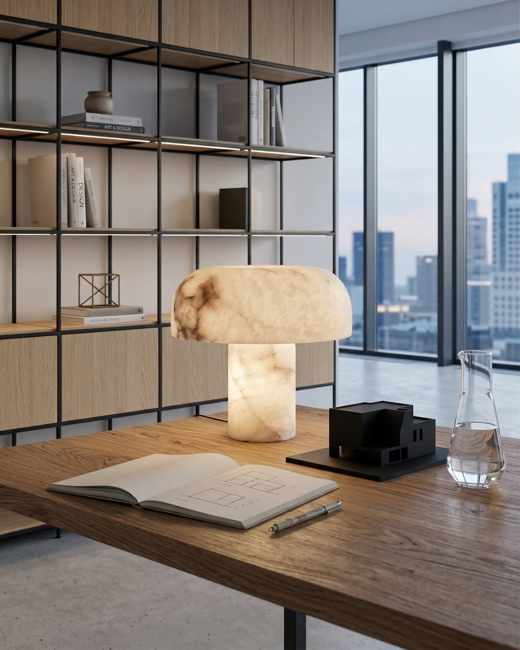 IZO designer table lamp displayed on a designer desk in a Sydney home — DecoHarmonie