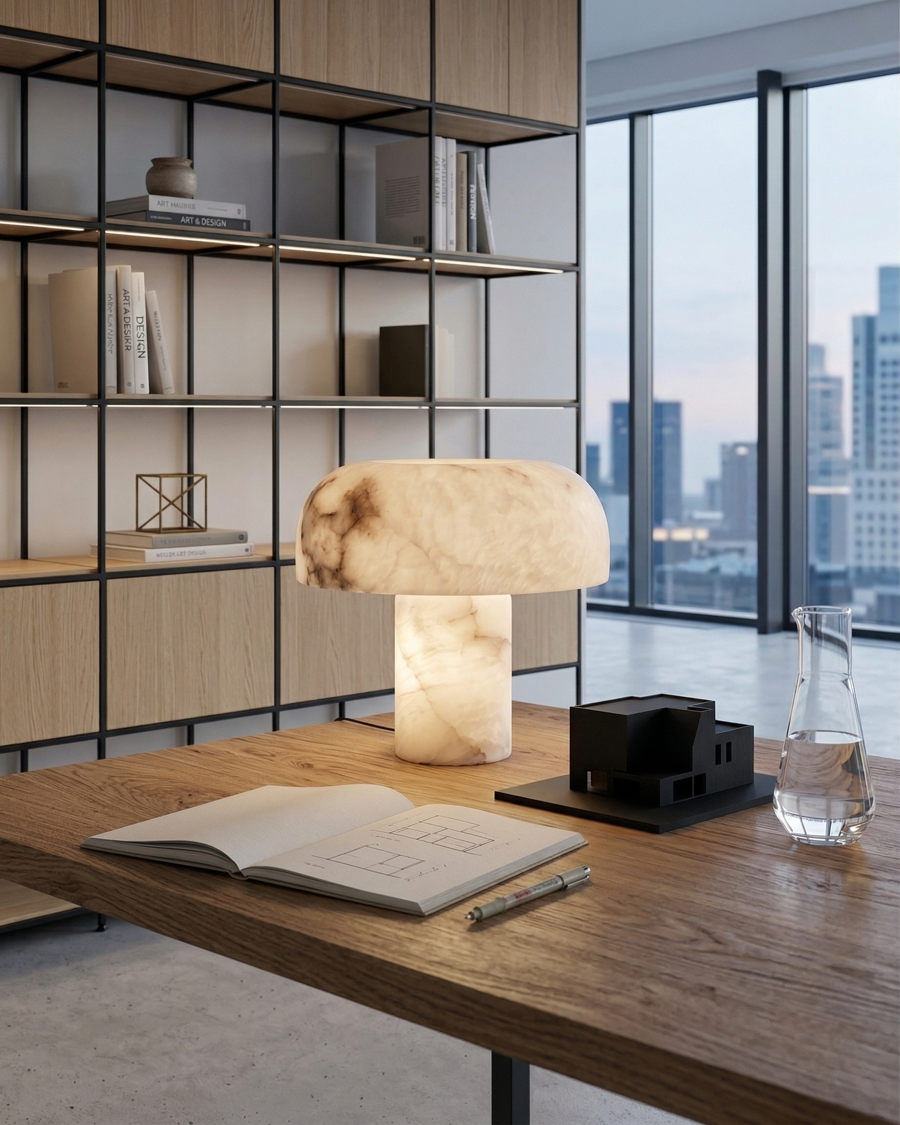 IZO designer table lamp displayed on a designer desk in a Sydney home — DecoHarmonie