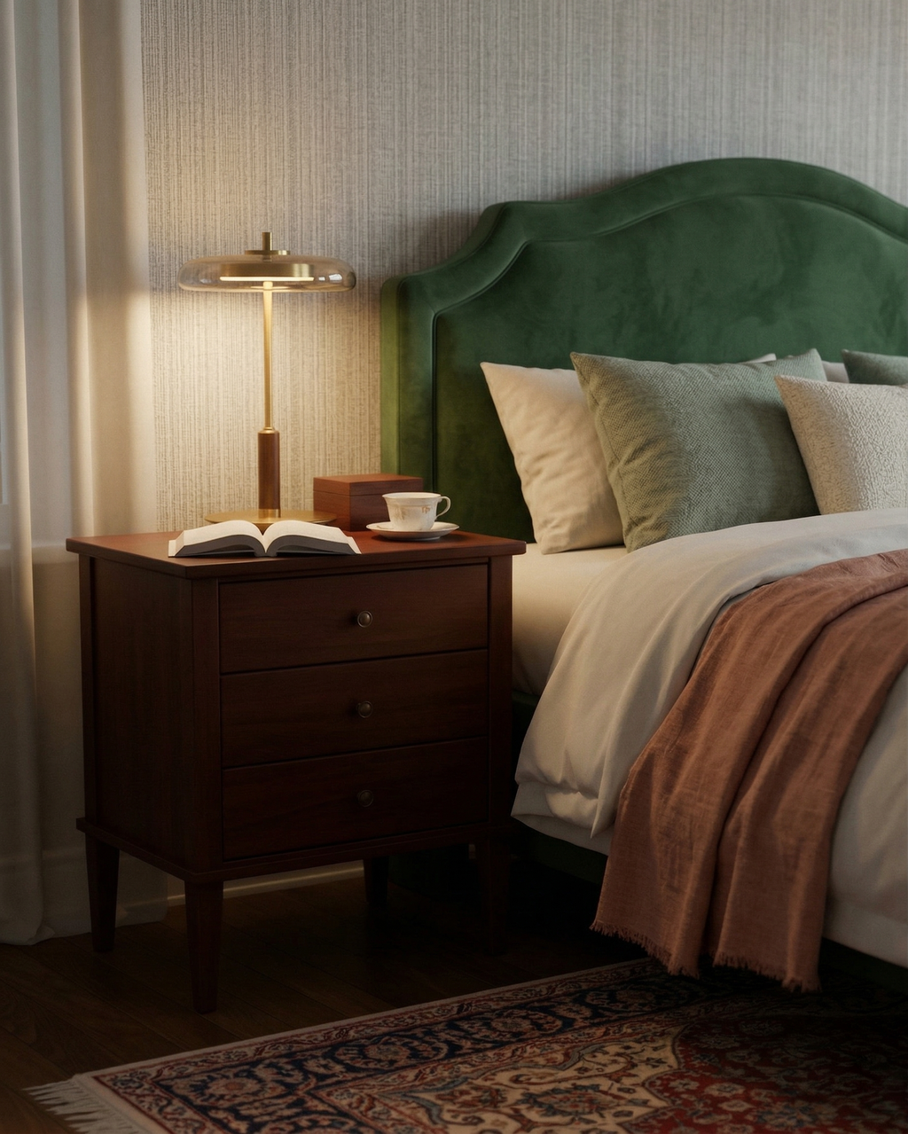TOCRIS designer table lamp softening the light in a contemporary lounge — DecoHarmonie