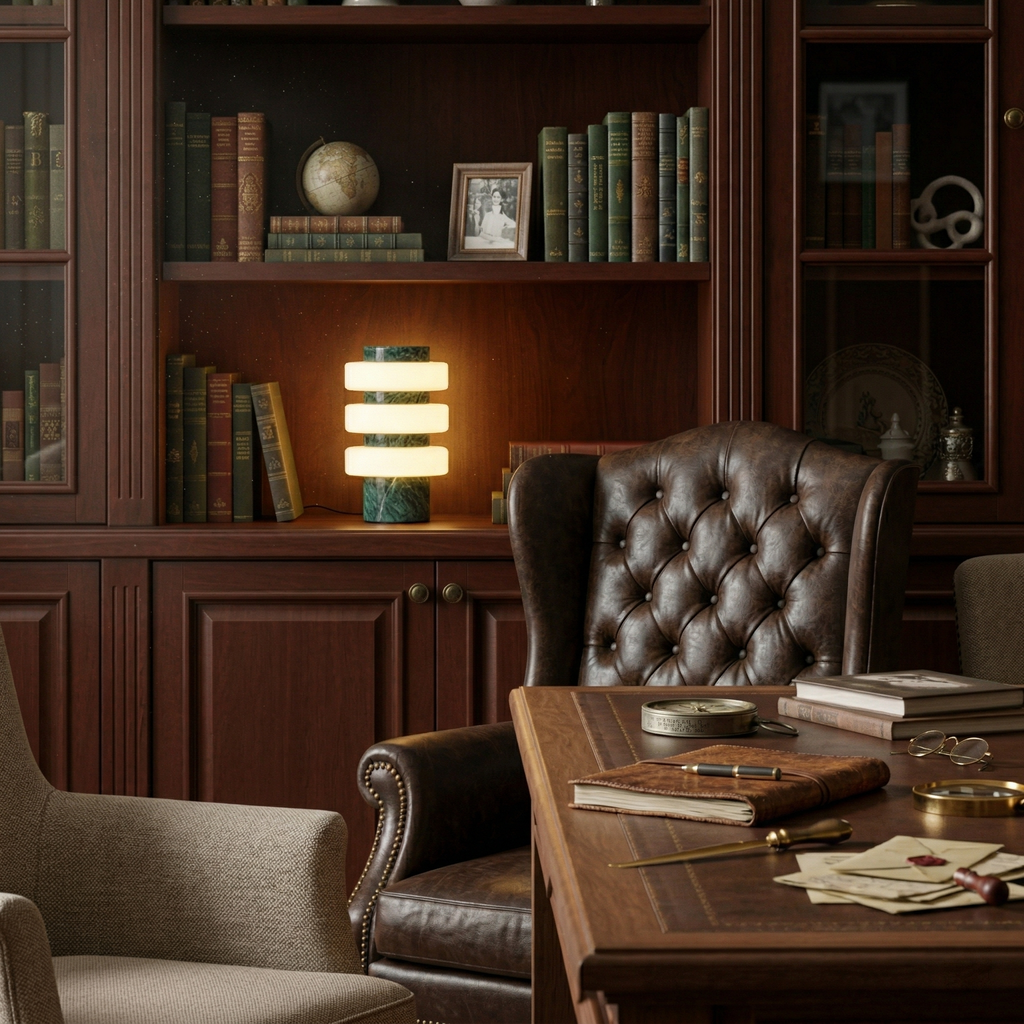 JALA designer table lamp in a warm, considered living room setting — DecoHarmonie