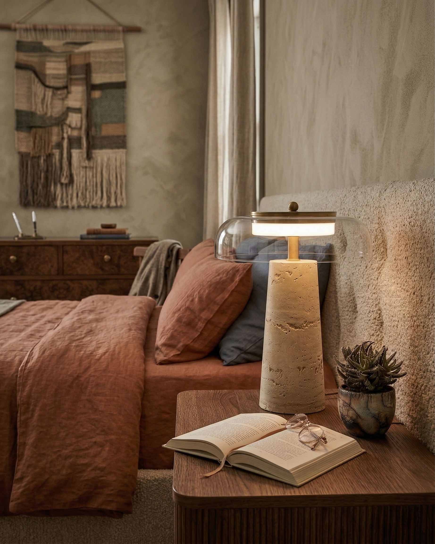 ZOA designer table lamp softening the light in a contemporary lounge — DecoHarmonie
