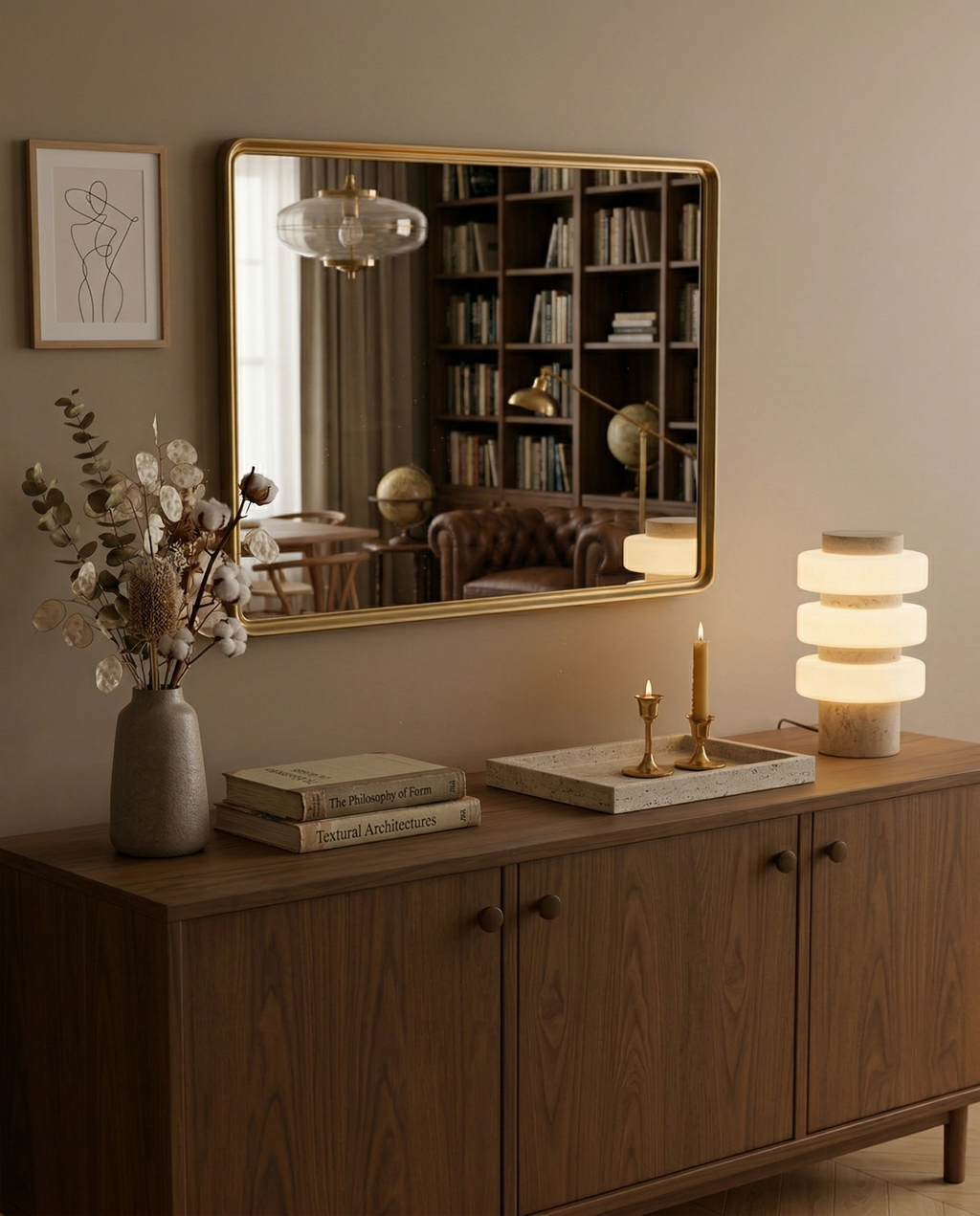 JALA designer table lamp shown on a bedside table in a modern bedroom — DecoHarmonie
