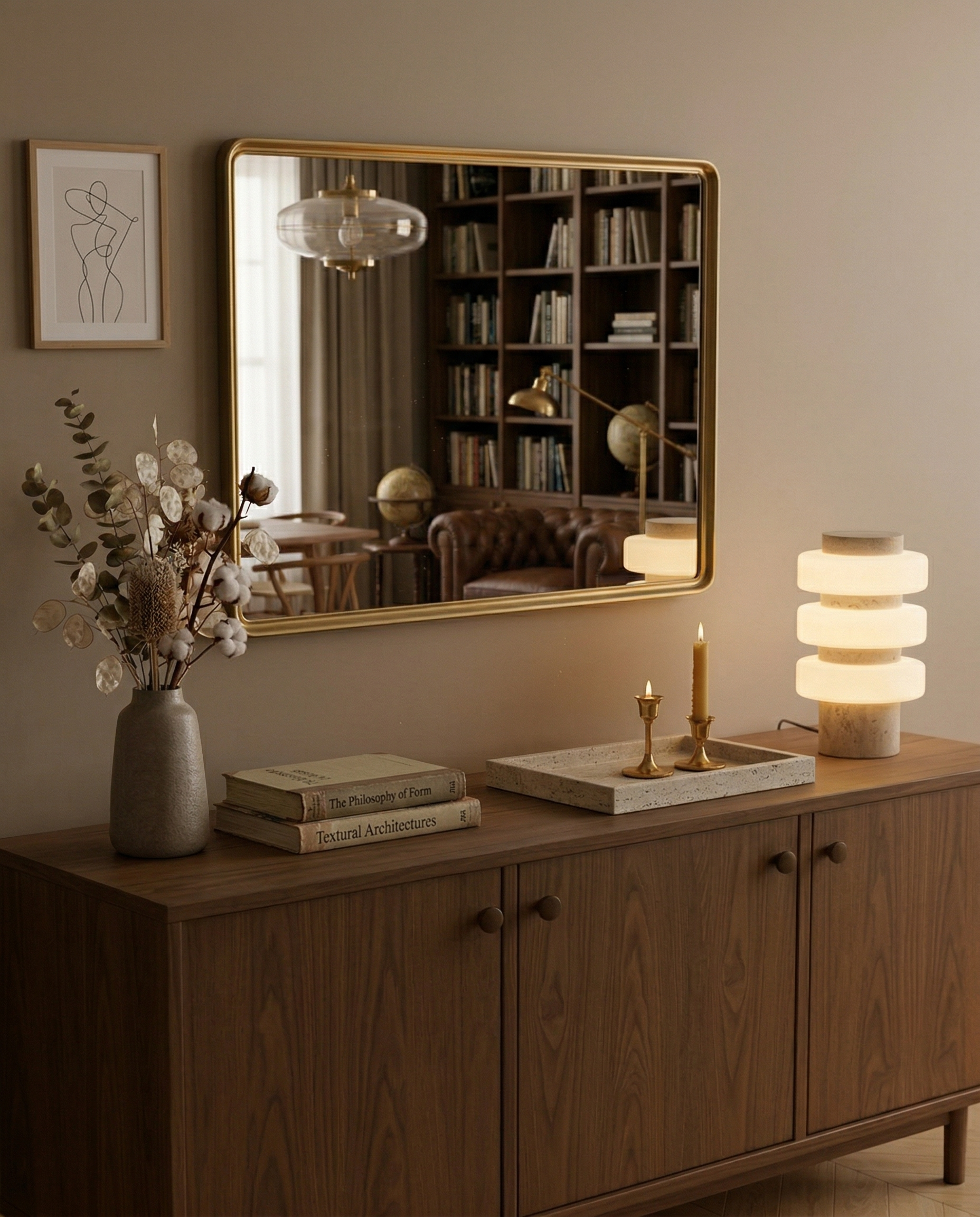 JALA designer table lamp shown on a bedside table in a modern bedroom — DecoHarmonie