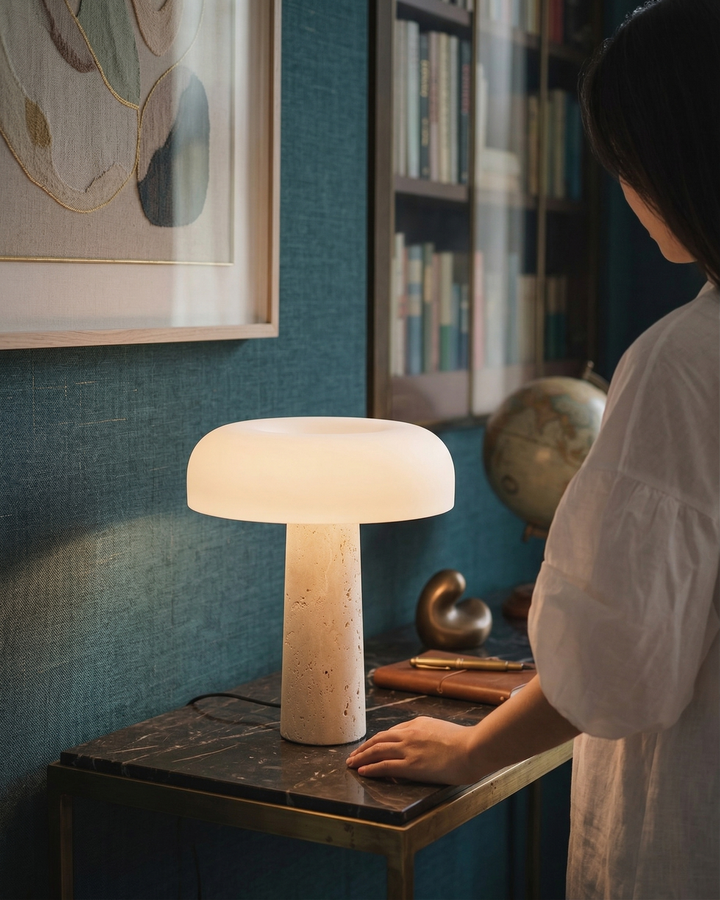 ZENO designer table lamp styled in a minimalist Australian interior — DecoHarmonie