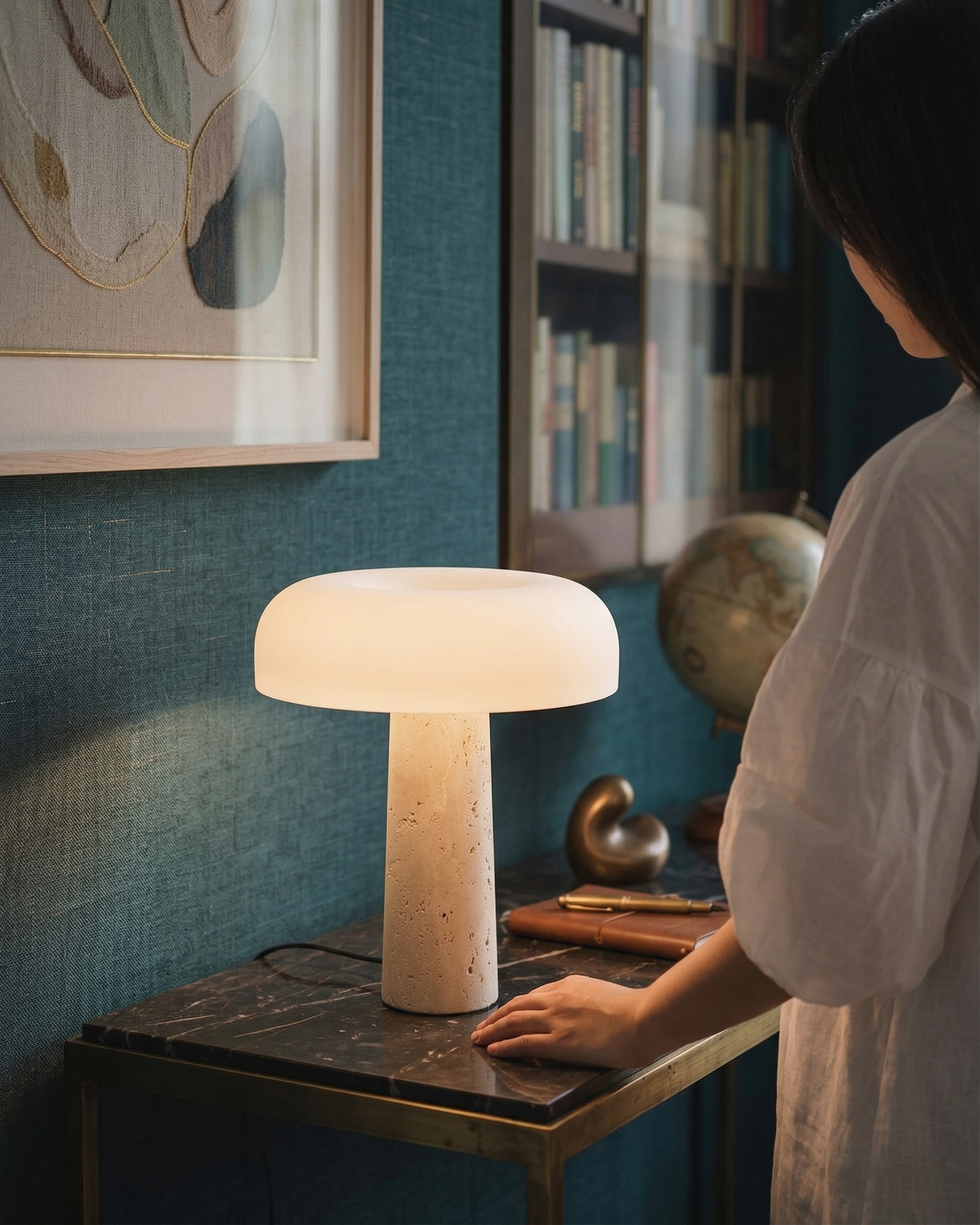 ZENO designer table lamp styled in a minimalist Australian interior — DecoHarmonie