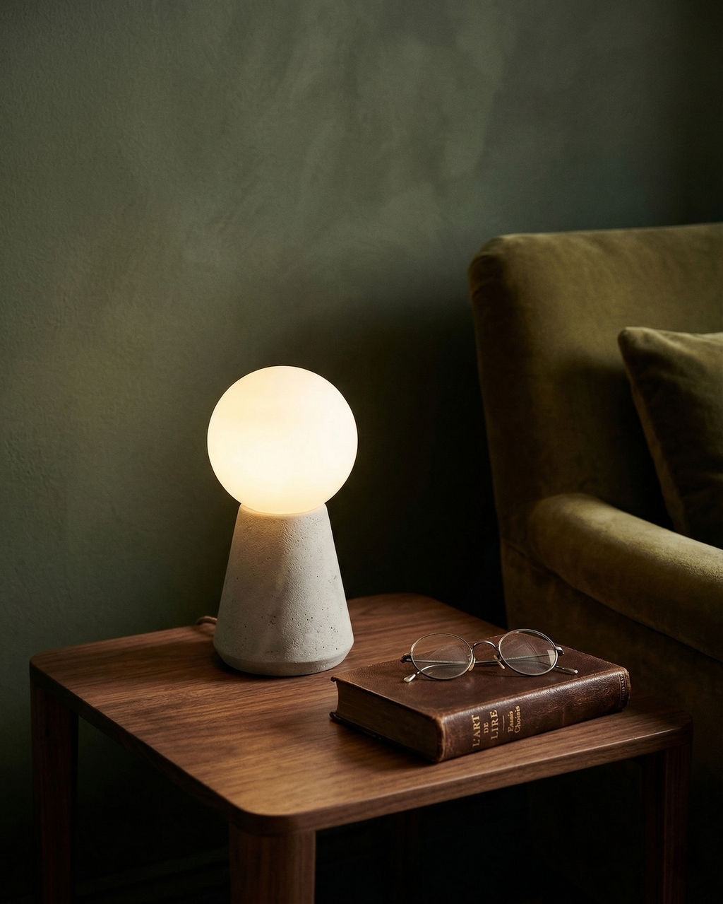 ZIRO designer table lamp shown on a bedside table in a modern bedroom — DecoHarmonie