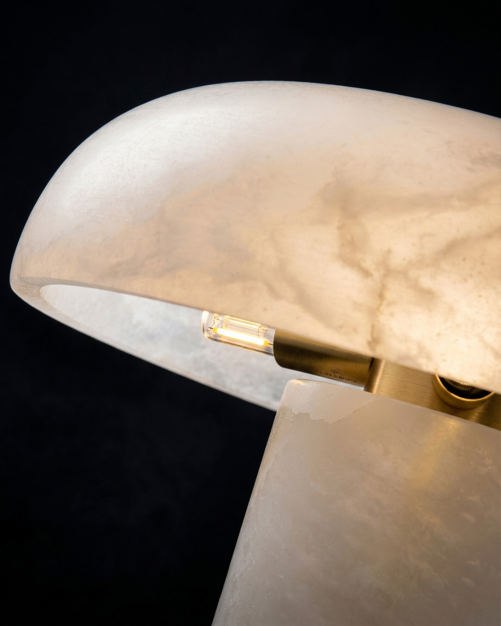 IZO designer table lamp softening the light in a contemporary lounge — DecoHarmonie