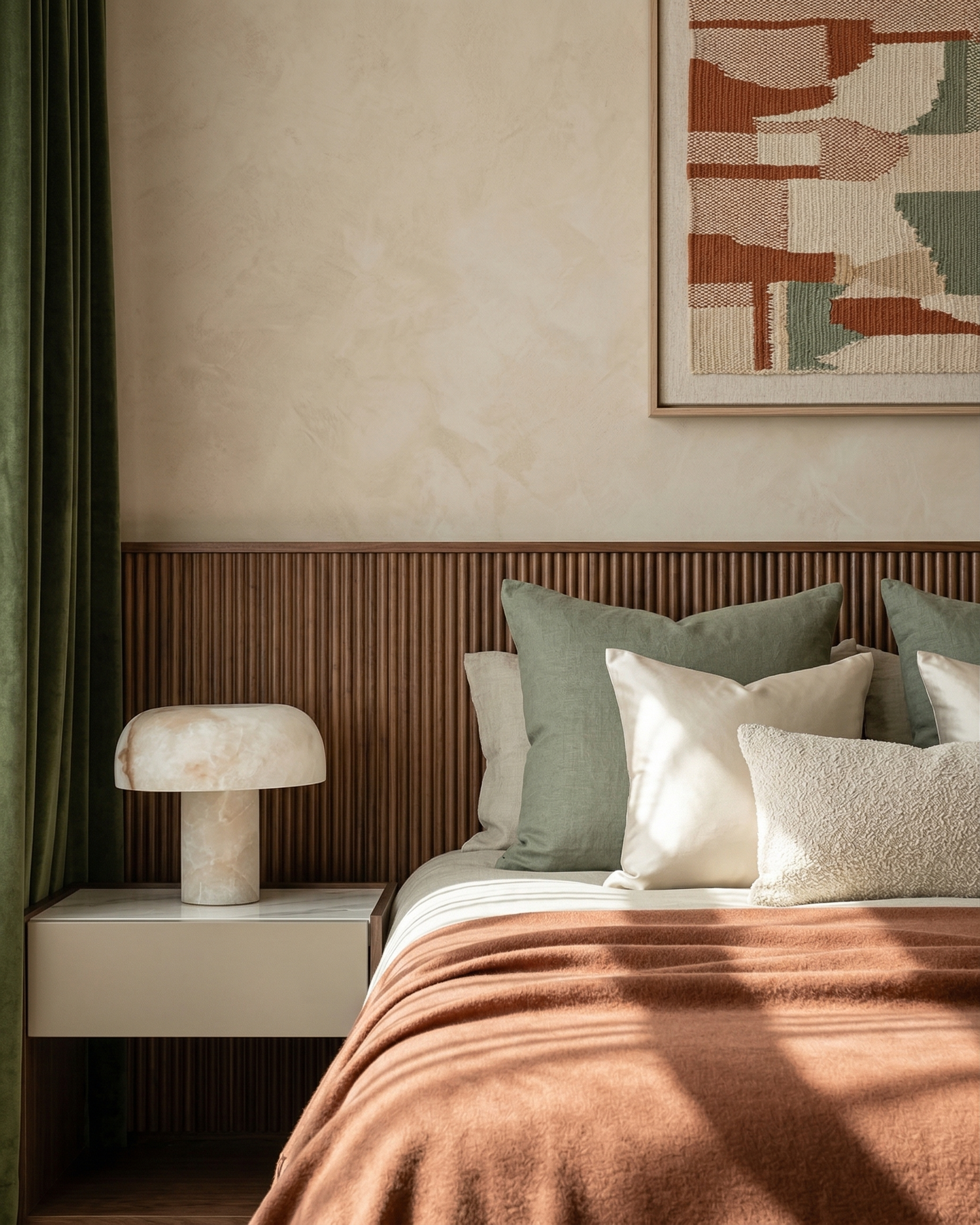 IZO designer table lamp in a warm, considered living room setting — DecoHarmonie