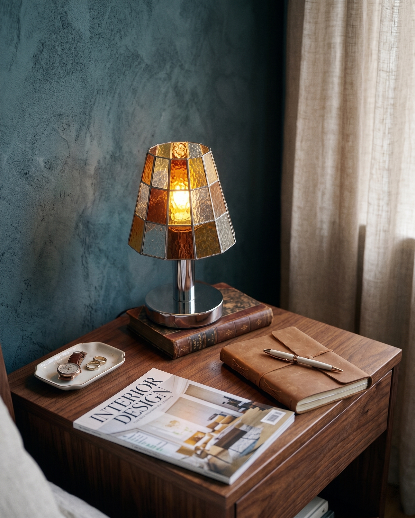 KALI designer table lamp in a warm, considered living room setting — DecoHarmonie