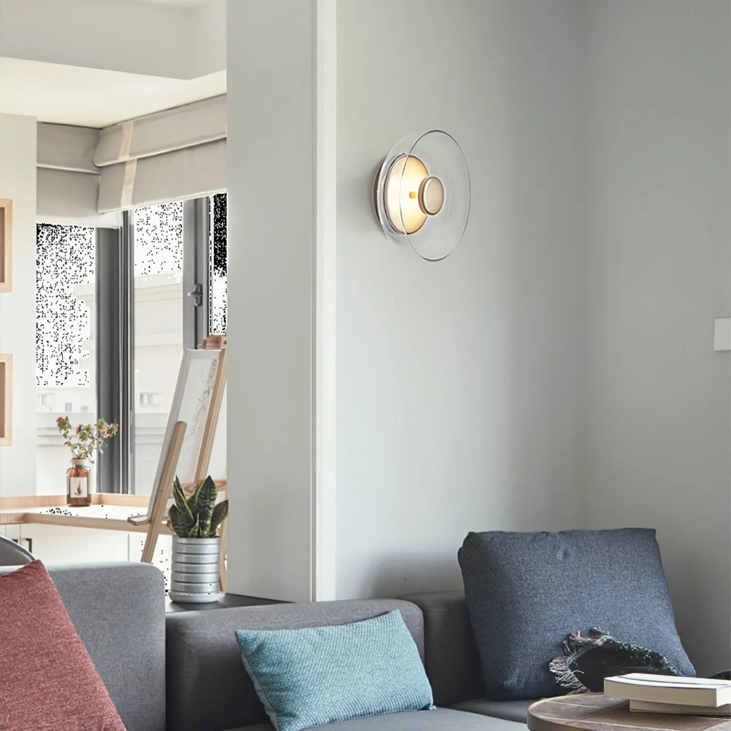 Hailie Moderne Rond Bol Verre Applique Murale Nuances Chambre à Coucher Couloir