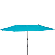 Double Garden Parasol 4.6m Outdoor Patio Sun Umbrella, Sky Blue