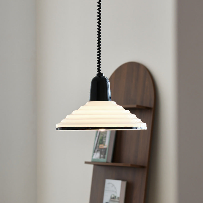 Pendant Light Cream Glass Metal - STRATOS | French Charm
