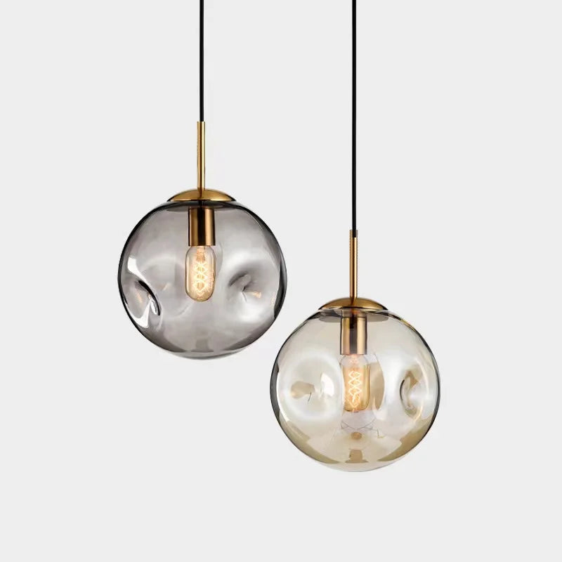 Pendant Light Smoky Gray Glass - OHMEXA | Warm Ambiance