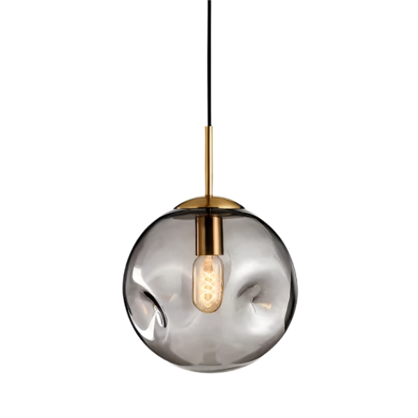 Pendant Light Smoky Gray Glass - OHMEXA | Warm Ambiance