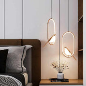 Pendant Light Golden Bird Black Oval - TEKRIX | Elegant