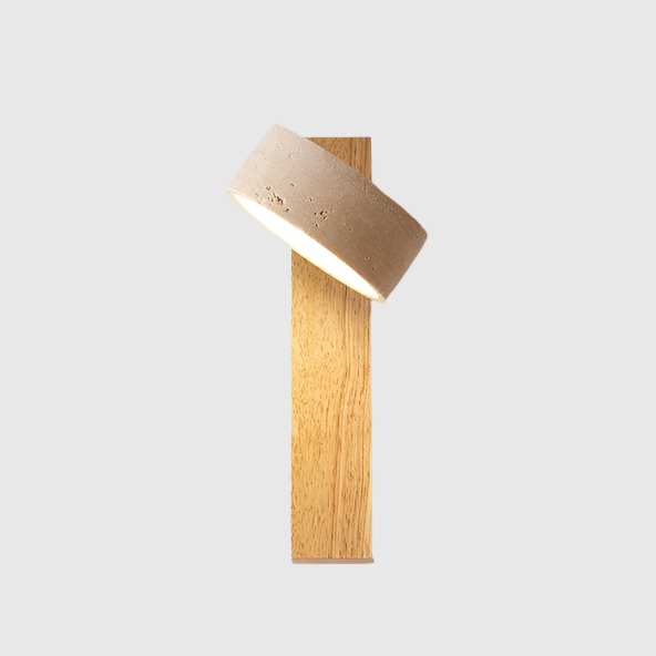 Wall Light Travertine Wood - ALKANE | Serene Glow