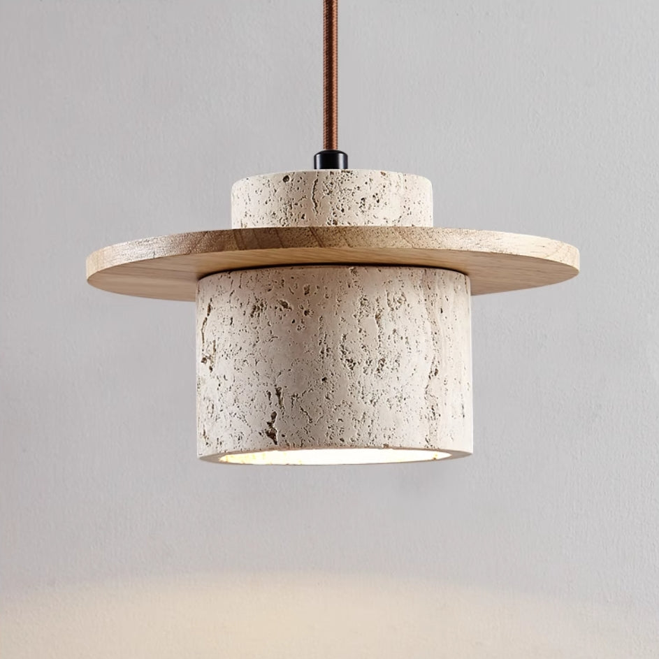 Pendant Light Travertine Stone - SEGINUS | Natural Warmth