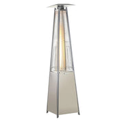 Stainless Steel Outdoor Garden Pyramid Patio Heater with Wheels Rain Cover, Silver