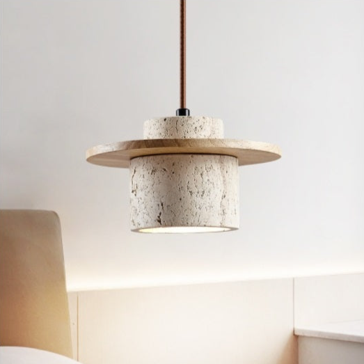 Pendant Light Travertine Stone - SEGINUS | Natural Warmth