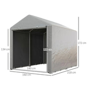 Octagonal Garden Gazebo, 8-Sided, 6.8×5 m, White Heavy Duty Metal Frame Outdoor Marquee Party & Wedding Canopy