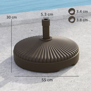 Garden Parasol Base Holder 28kg Sand Filled 23kg Water Filled Outdoor Umbrella Stand Weight, Brown