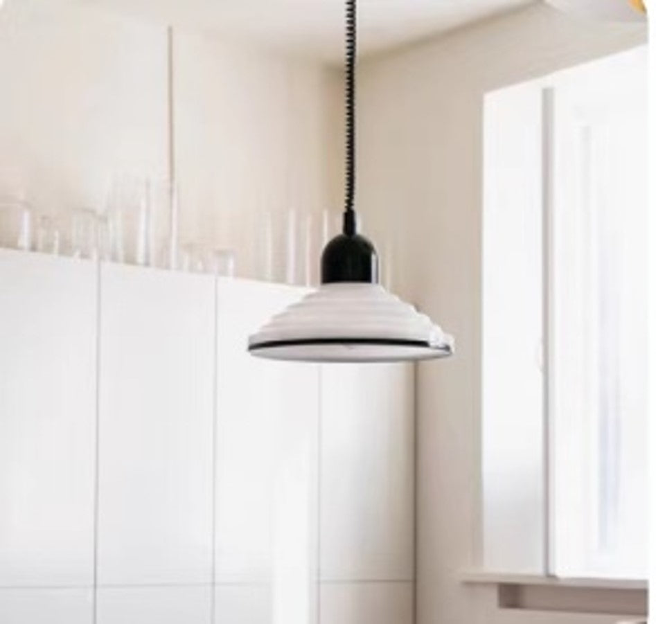 Pendant Light Cream Glass Metal - STRATOS | French Charm