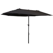 Double Garden Parasol 4.6m Outdoor Patio Sun Umbrella, Black