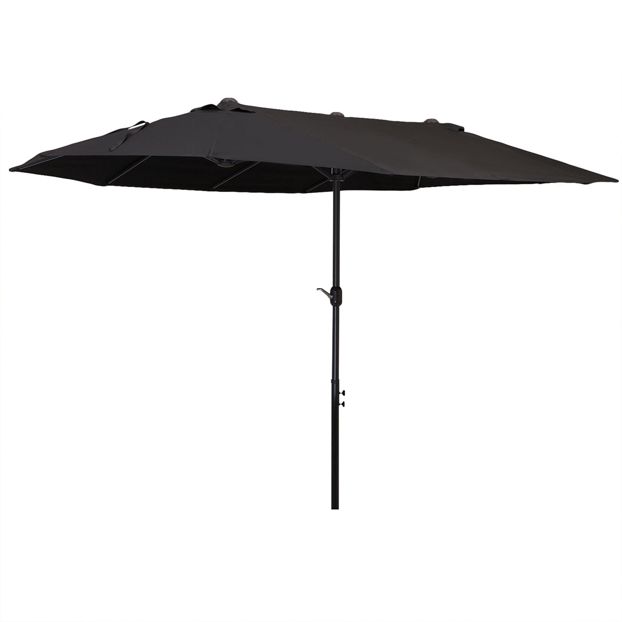 Double Garden Parasol 4.6m Outdoor Patio Sun Umbrella, Black
