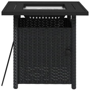 Fire Pit Table, 50,000 BTU, 72.5×72.5cm, Black with Cover