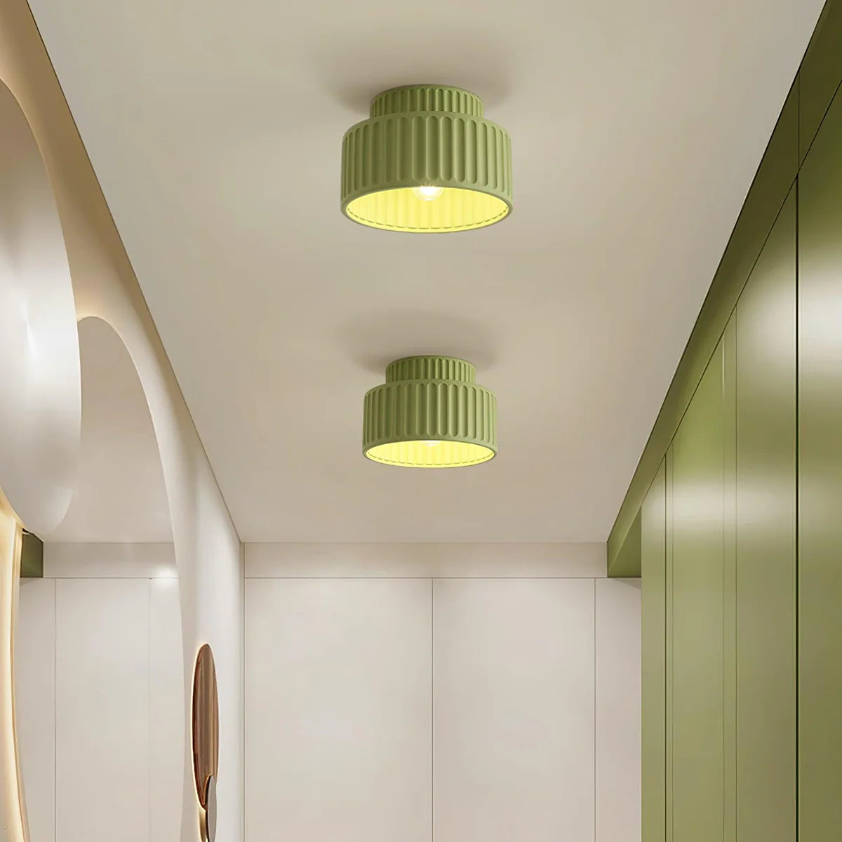Green Hailie modern ceiling lamps in hallway