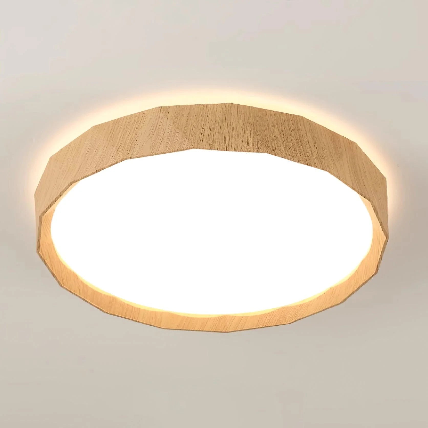 Ozawa Ceiling Lamp: Geometric wood-grain design
