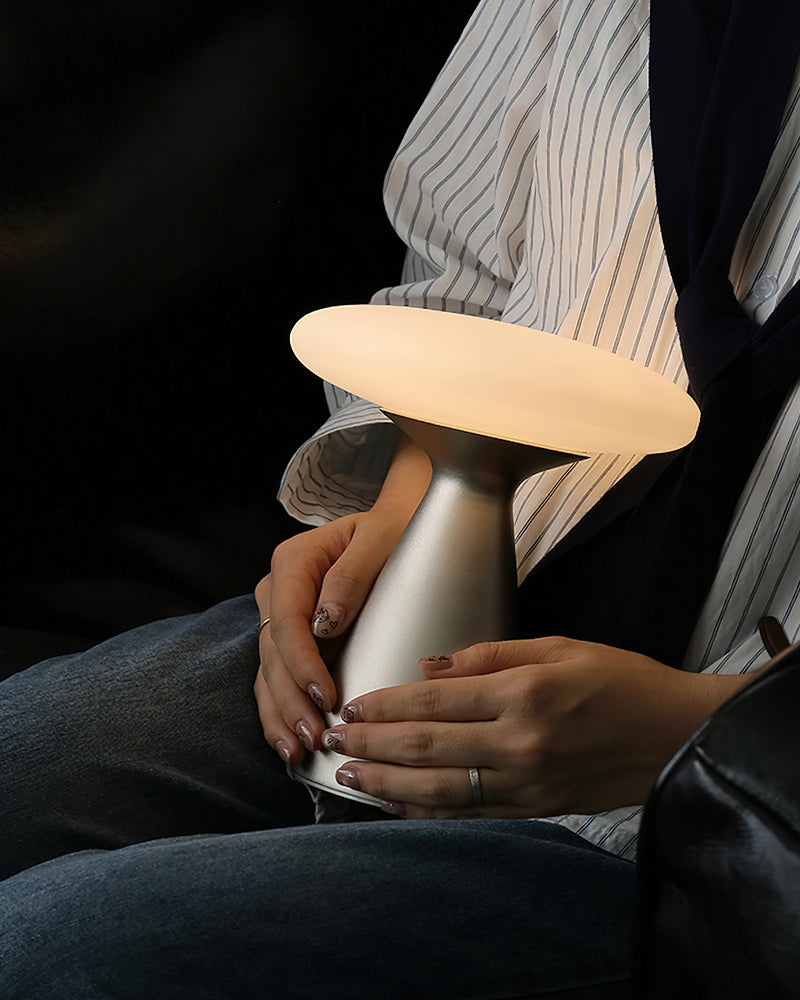 PRISM designer table lamp set against a neutral wabi-sabi backdrop — DecoHarmonie