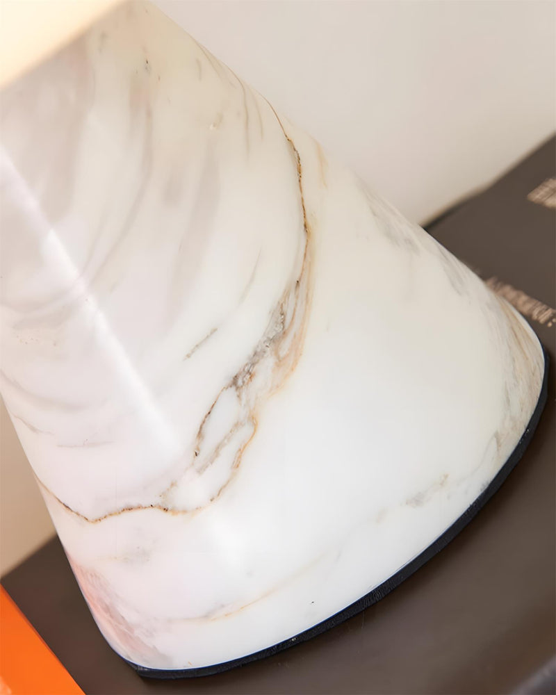 NOKA designer table lamp softening the light in a contemporary lounge — DecoHarmonie