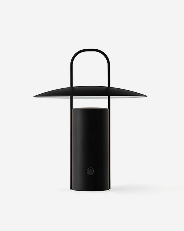 ORKA cordless rechargeable table lamp in matte forest-green aluminium with mushroom dome shade | DecoHarmonie