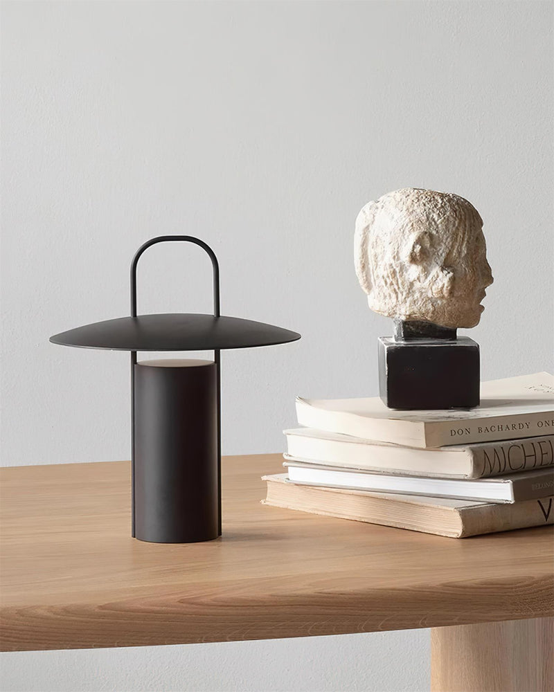 ORKA designer table lamp set against a neutral wabi-sabi backdrop — DecoHarmonie