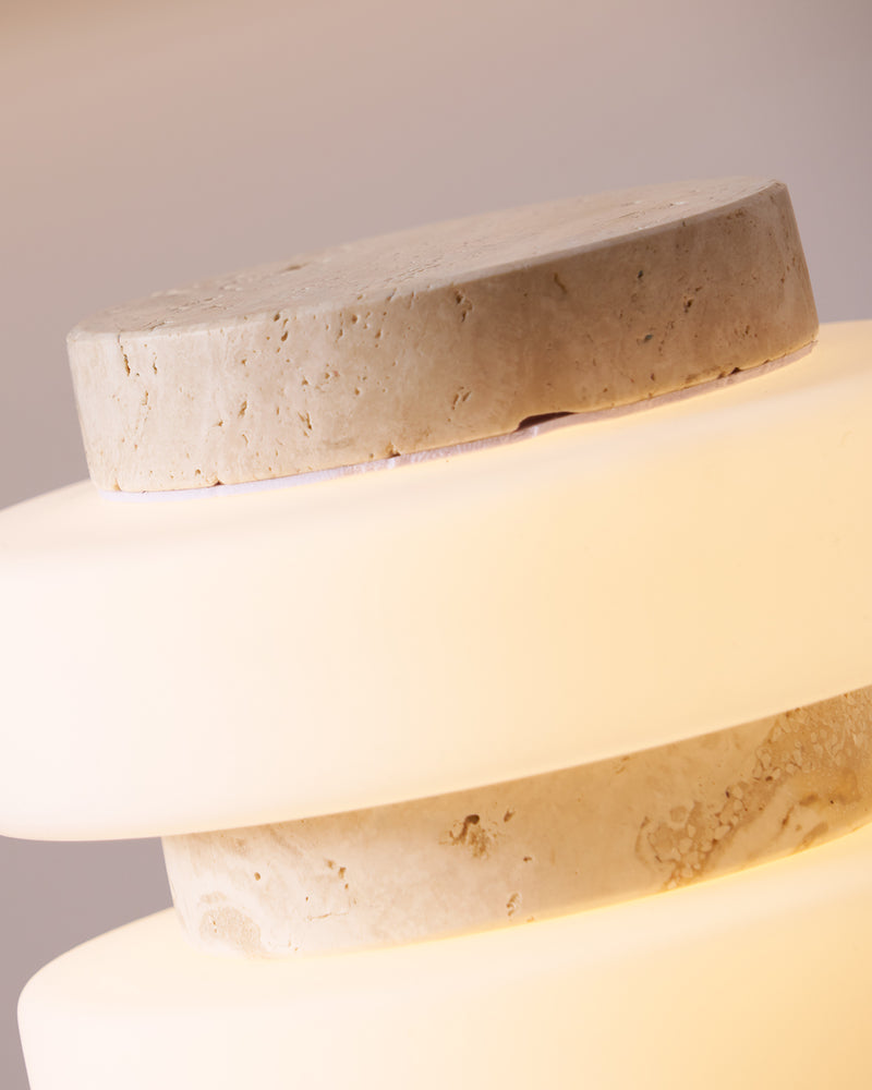 JALA designer table lamp detail of the dimmer switch and base — DecoHarmonie