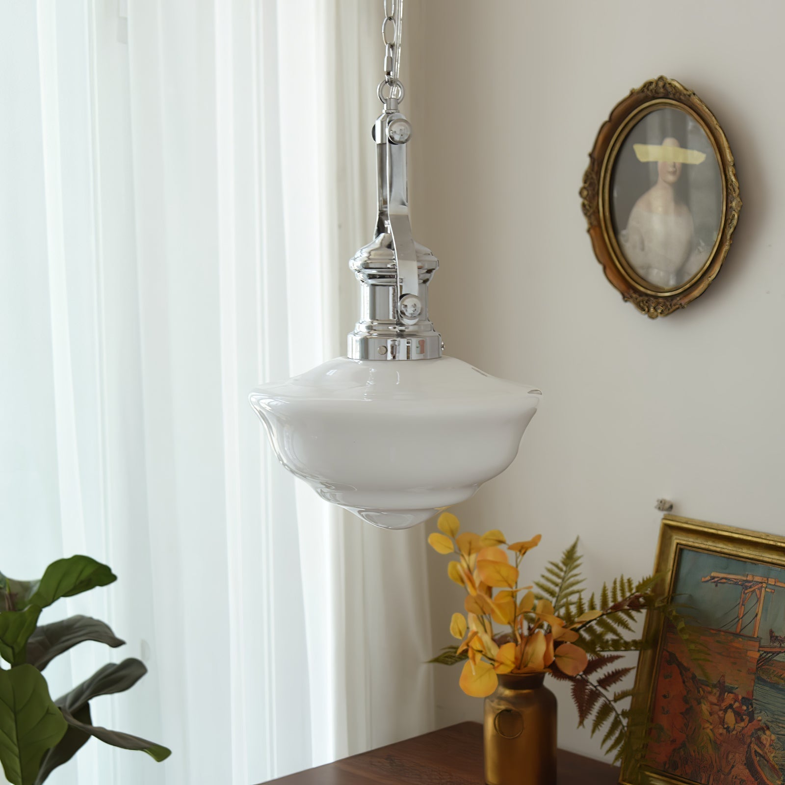 Pendant Light Glass Chrome - ZANIAH | Warm Glow