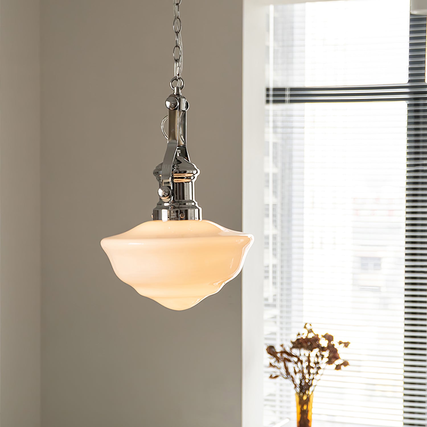 Pendant Light Glass Chrome - ZANIAH | Warm Glow