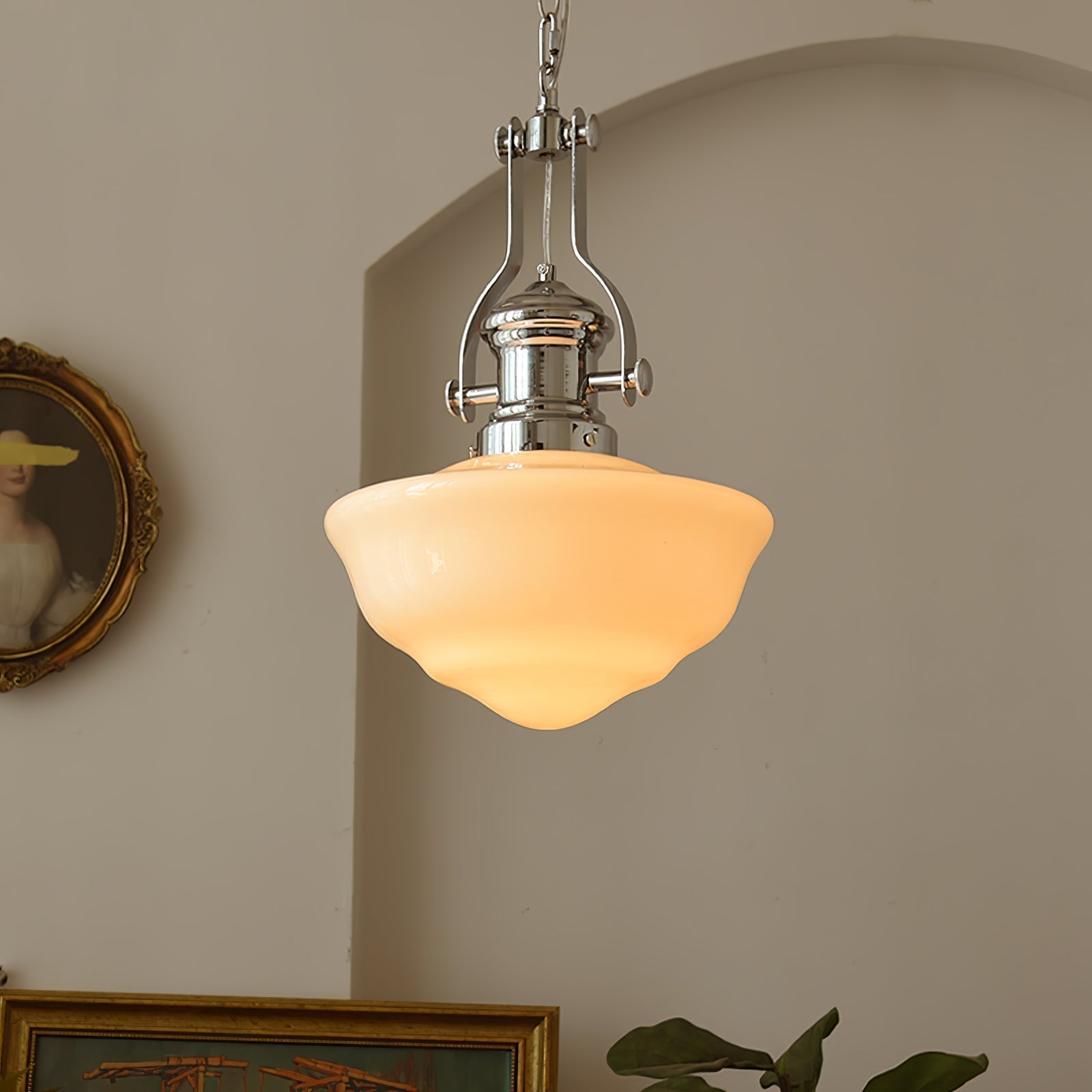 Pendant Light Glass Chrome - ZANIAH | Warm Glow